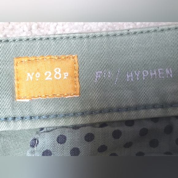 Pilcro and the Letterpress Light Green Hyphen Low-Rise Boyfriend Chinos-Size 28P - Picture 5 of 8